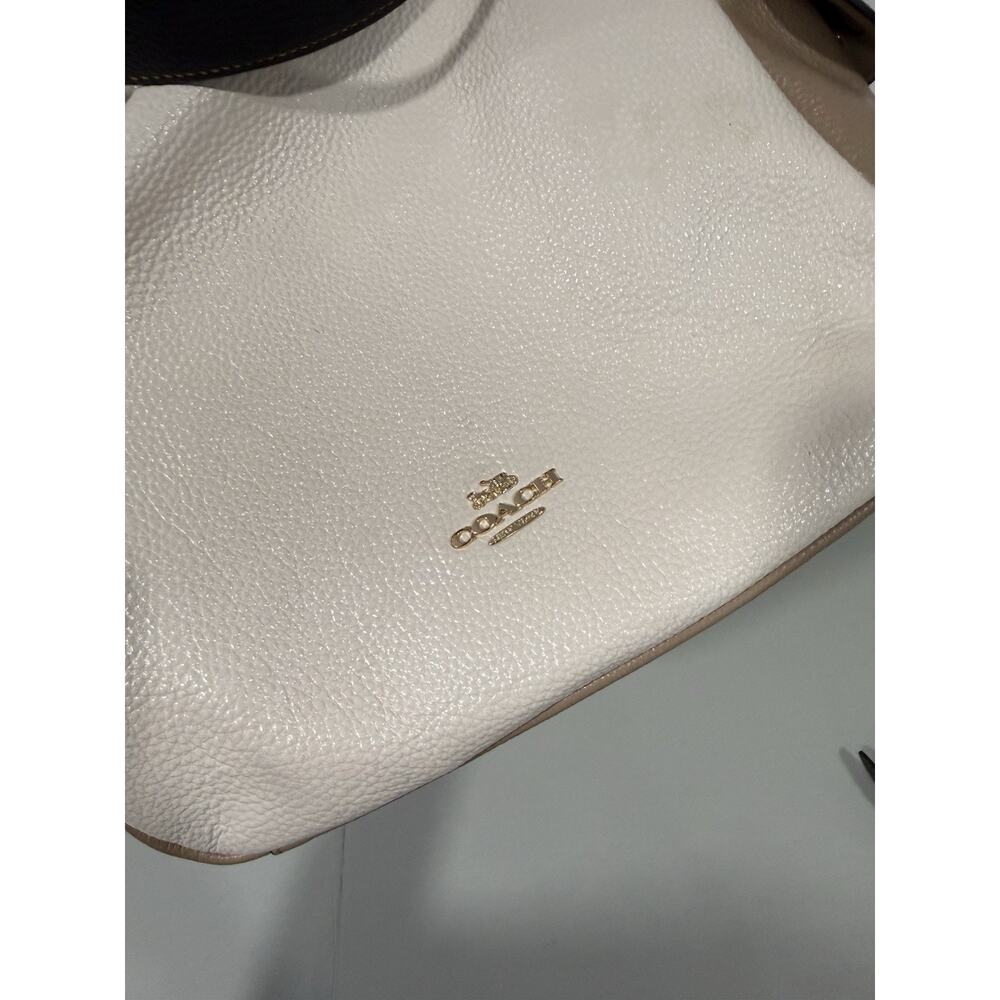 Coach Pennie In Colorblock Pebbled Leather Chalk Multi Shoulder Bag 6154 - Picture 4 of 12